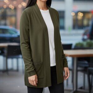 Stitch Fix Olive Green Open Cardigan Size Small